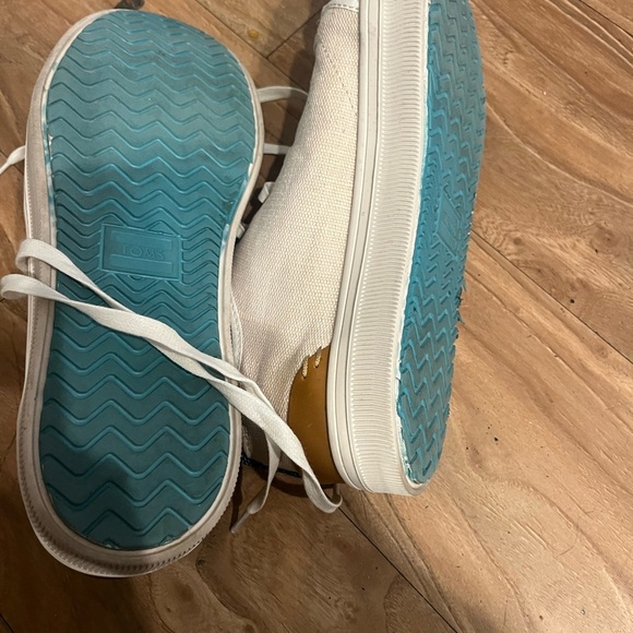 Toms White Canvas Sneakers Casual Low-Top - Picture 7 of 9